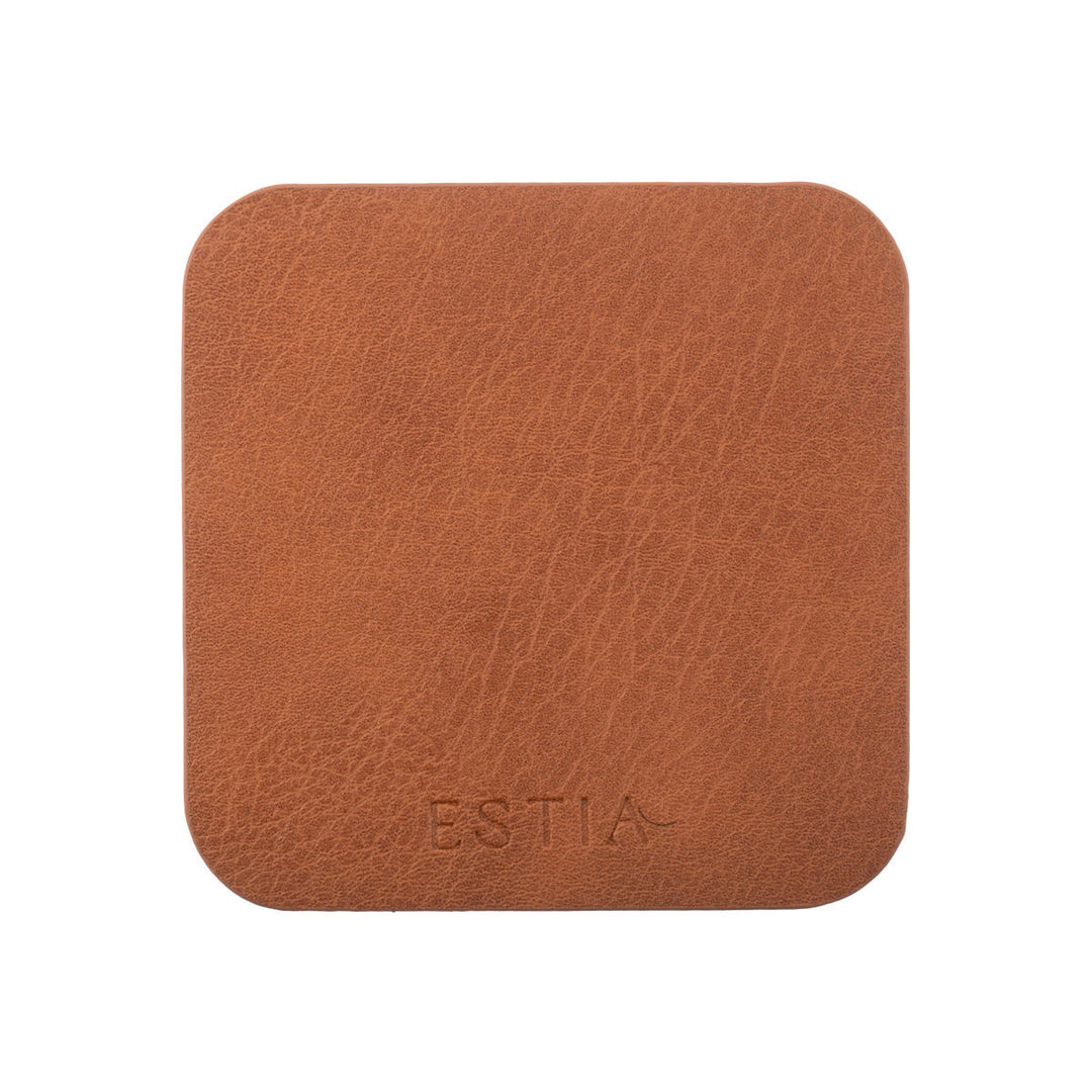 Σουβέρ Καφέ Από Πλαστικό Σετ 4τμχ 10x10cm Allure Estia