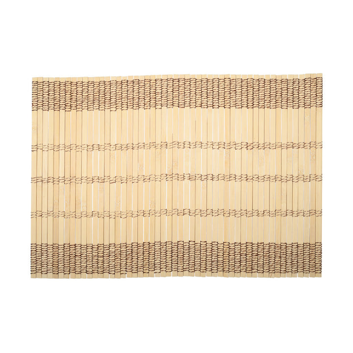 Σουπλά 45x30cm από bamboo σε φυσικό μπεζ χρώμα με διακοσμητική πλέξη, φωτογραφημένο σε λευκό φόντο.