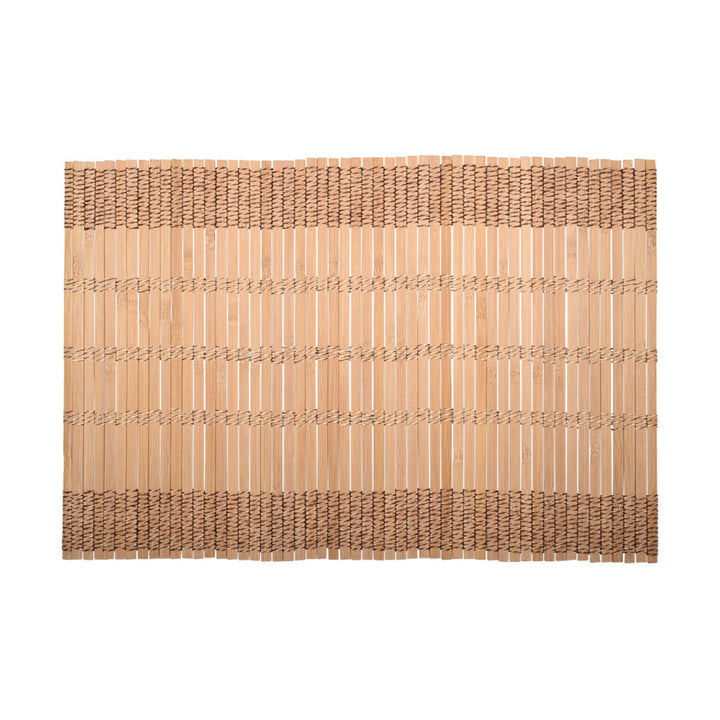 Σουπλά από bamboo Bamboo Essentials Estia σε φυσικό καφέ χρώμα με πλεκτές λεπτομέρειες, φωτογραφημένο σε λευκό φόντο.