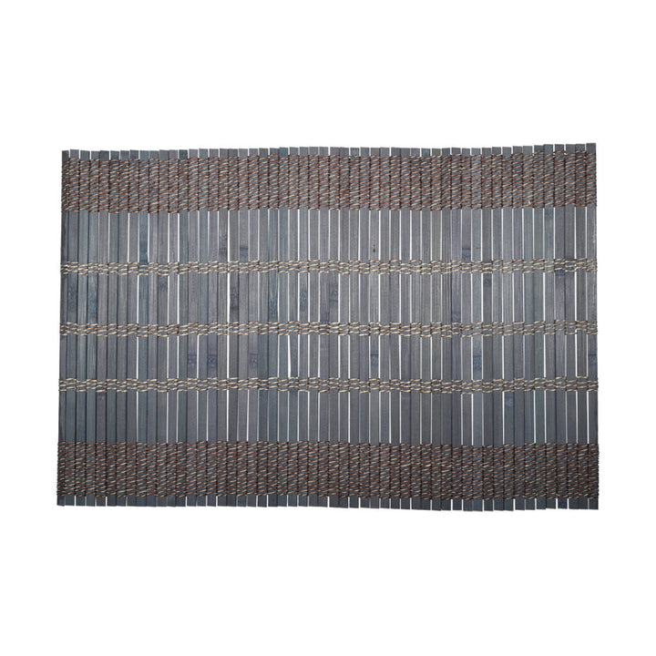 Σουπλά Bamboo Essentials Estia σε γκρι απόχρωση με καφέ λεπτομέρειες, τοποθετημένο σε λευκό φόντο.
