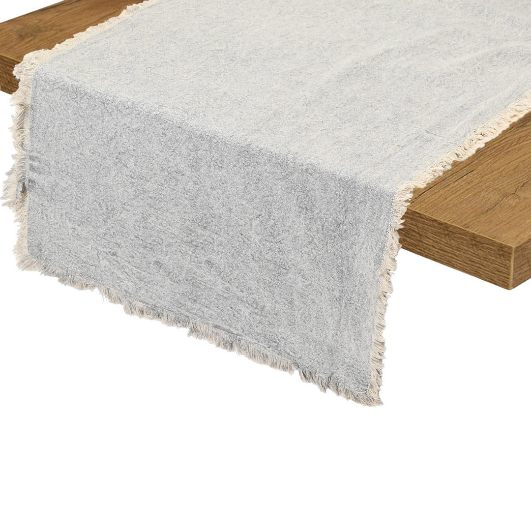 Γκρι Τραβέρσα Με Κρόσια Loom 45X150cm Estia