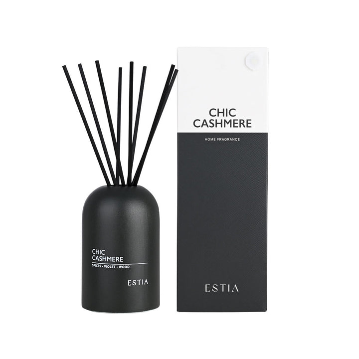 Αρωματικό Χώρου Με Στικς Μαύρο 150ml Chic Cashmere Estia