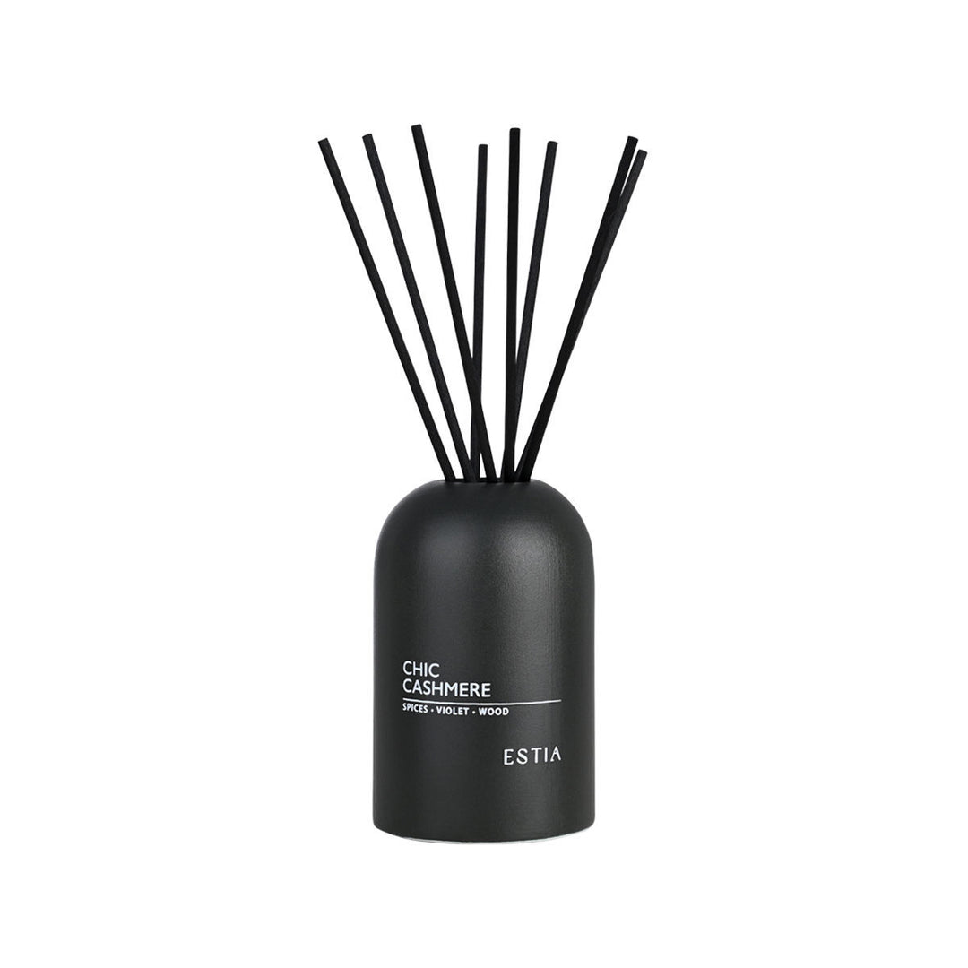 Αρωματικό Χώρου Με Στικς Μαύρο 150ml Chic Cashmere Estia