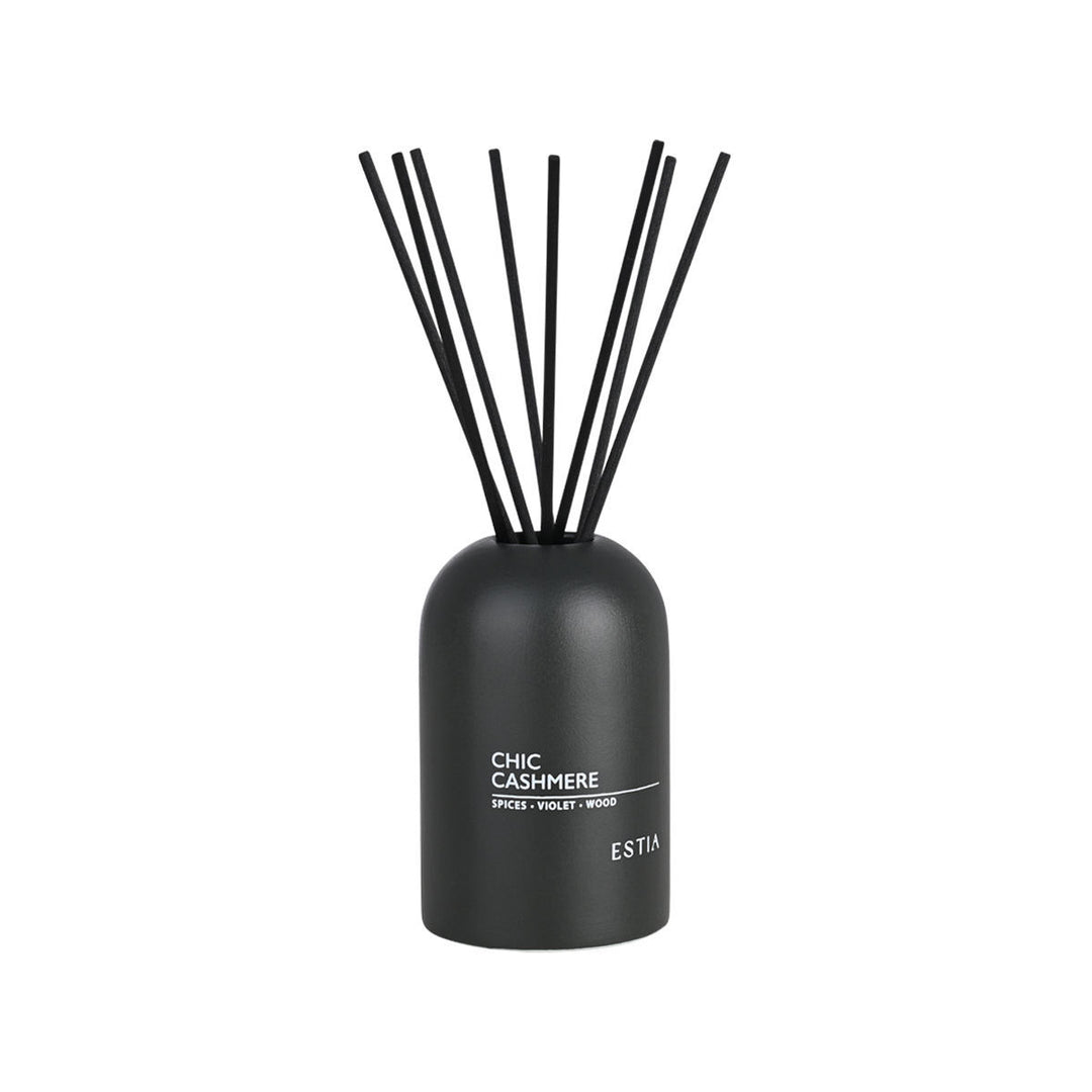 Αρωματικό Χώρου Με Στικς Μαύρο 150ml Chic Cashmere Estia