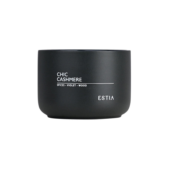 Αρωματικό Κερί Μαύρο Estia 280gr 'Chic Cashmere'