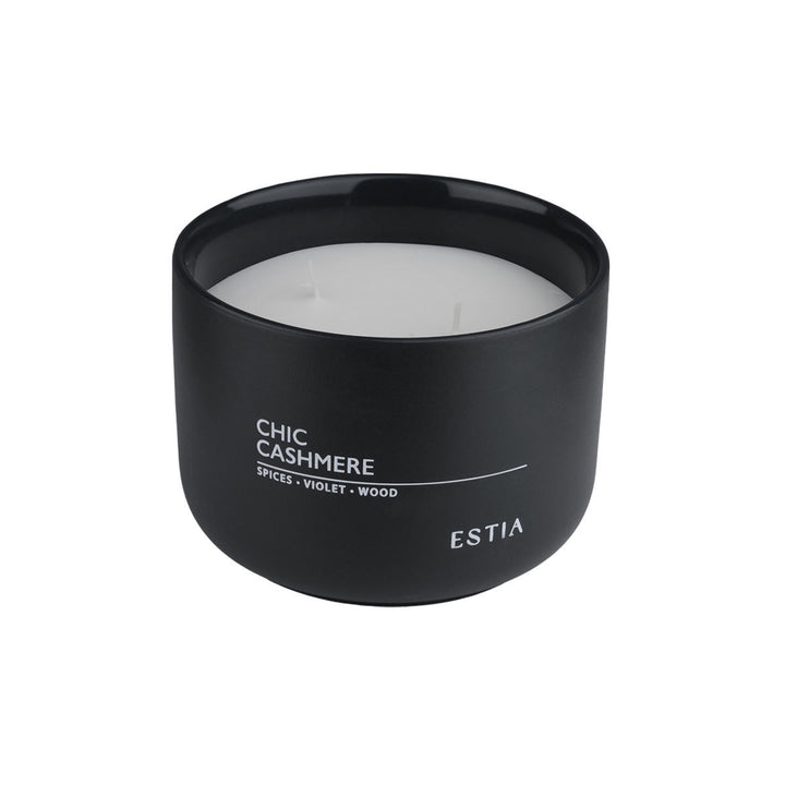 Αρωματικό Κερί Μαύρο Estia 280gr 'Chic Cashmere'