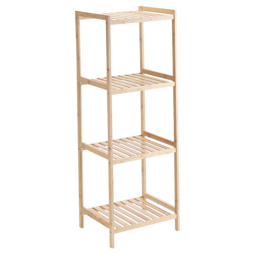 Ραφιέρα Δαπέδου Με 4 Ράφια Ξύλινη Bamboo Essentials Estia