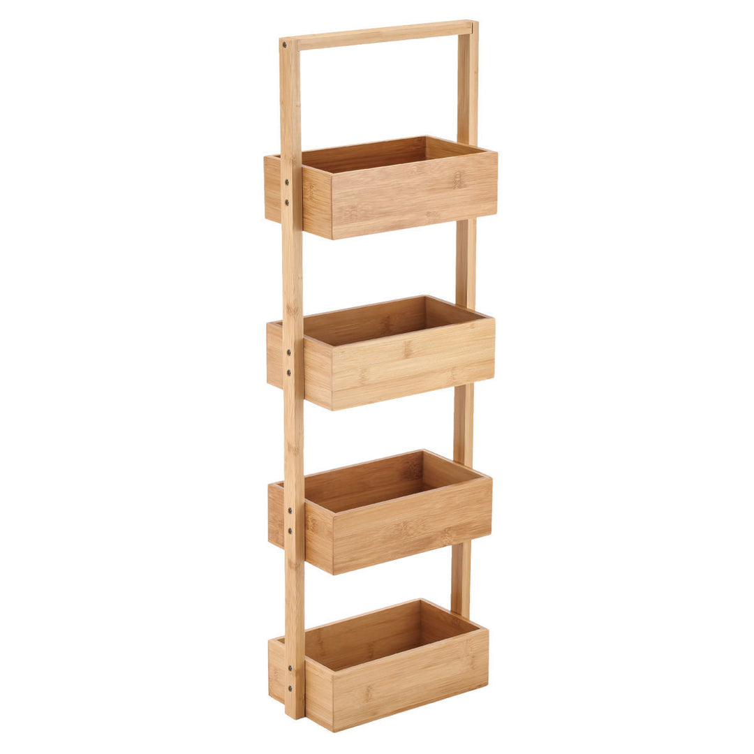 Ραφιέρα Δαπέδου Με 4 Ράφια Ξύλινη Bamboo Essentials Estia