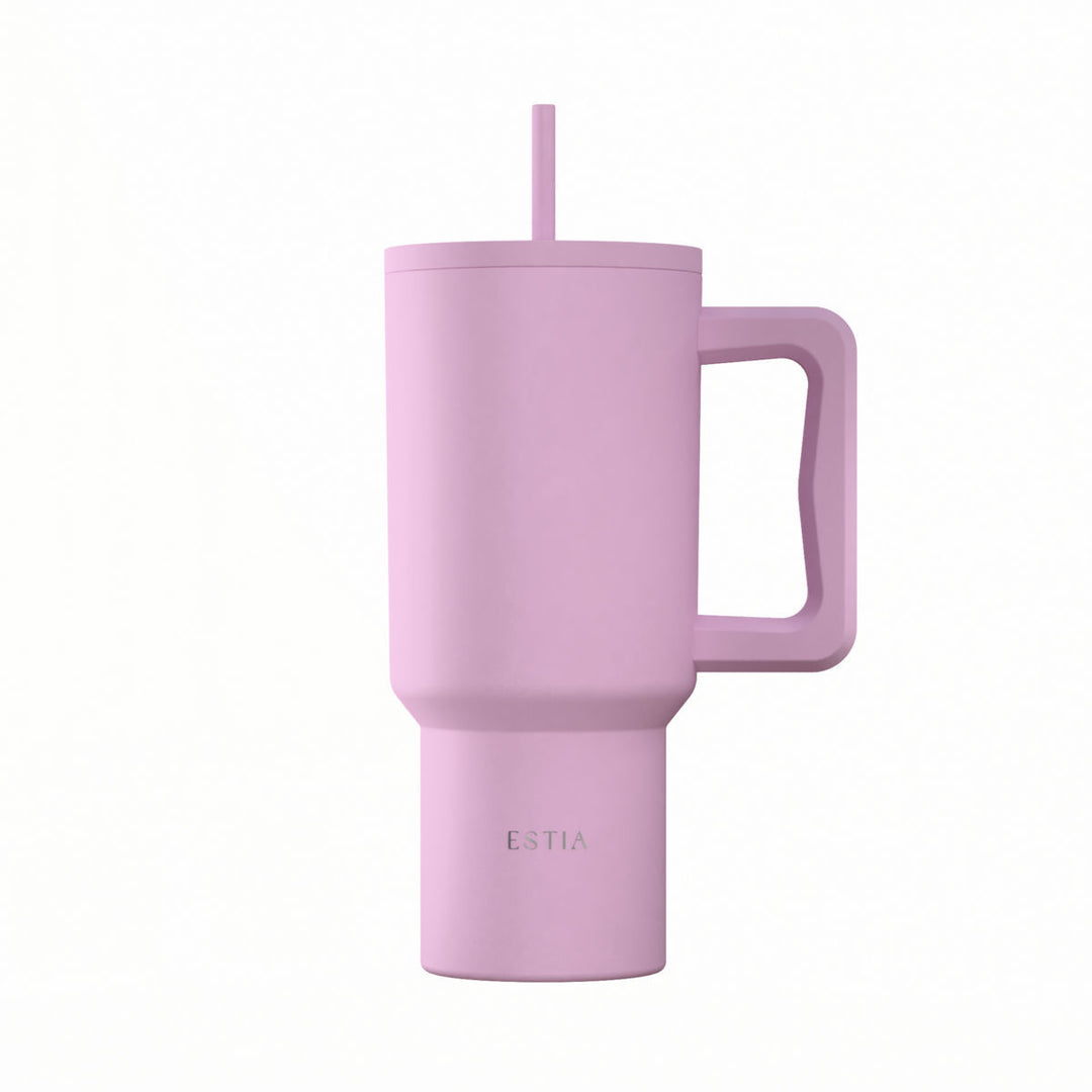 Estia Ποτήρι Θερμός Με Καλαμάκι & Χερούλι Save The Aegean Lavender Straw Tumbler