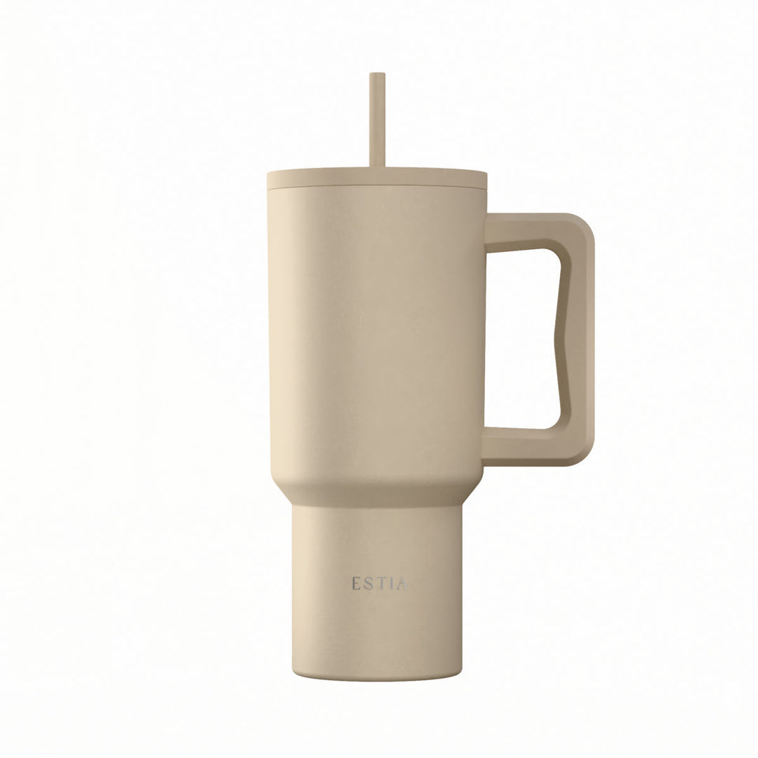 Estia Ποτήρι Θερμός Με Καλαμάκι & Χερούλι Save The Aegean Dune Straw Tumbler