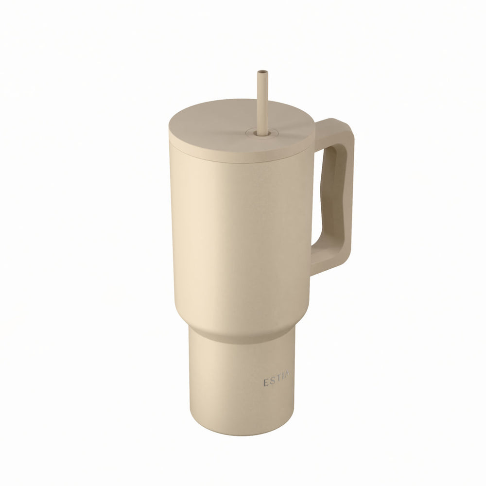 Estia Ποτήρι Θερμός Με Καλαμάκι & Χερούλι Save The Aegean Dune Straw Tumbler