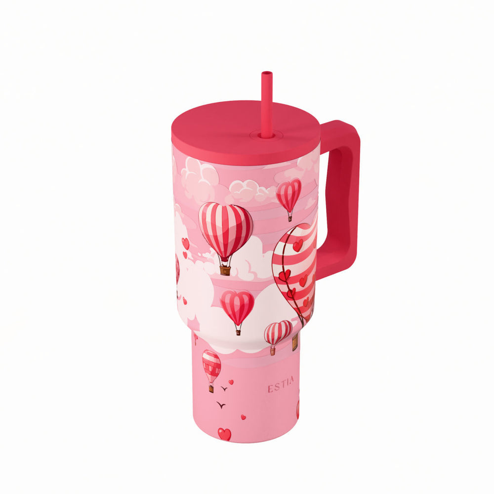 Estia Ποτήρι Θερμός Με Καλαμάκι & Χερούλι Save The Aegean Love Ascend Straw Tumbler