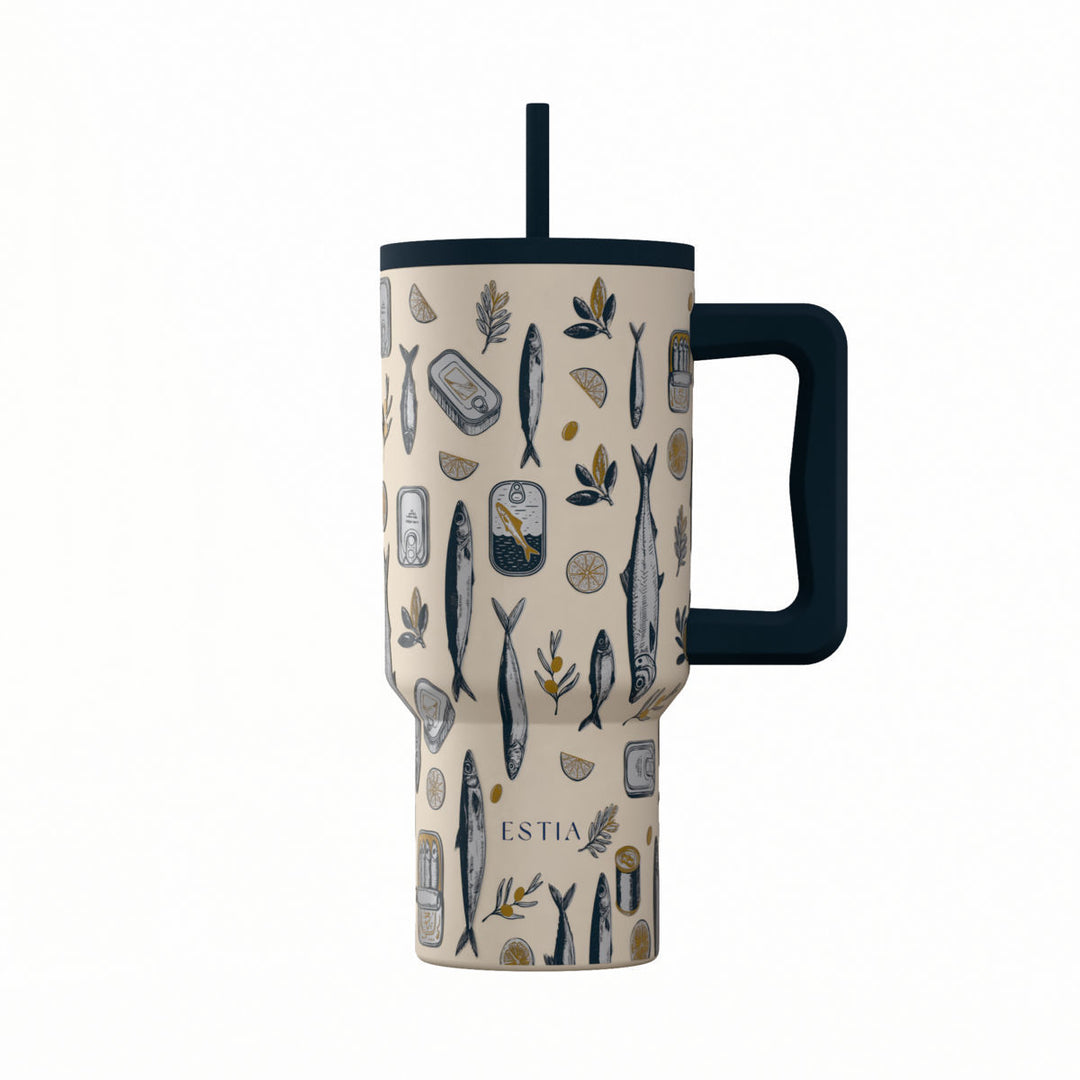 Estia Ποτήρι Θερμός Με Καλαμάκι & Χερούλι Save The Aegean Salt Life Straw Tumbler