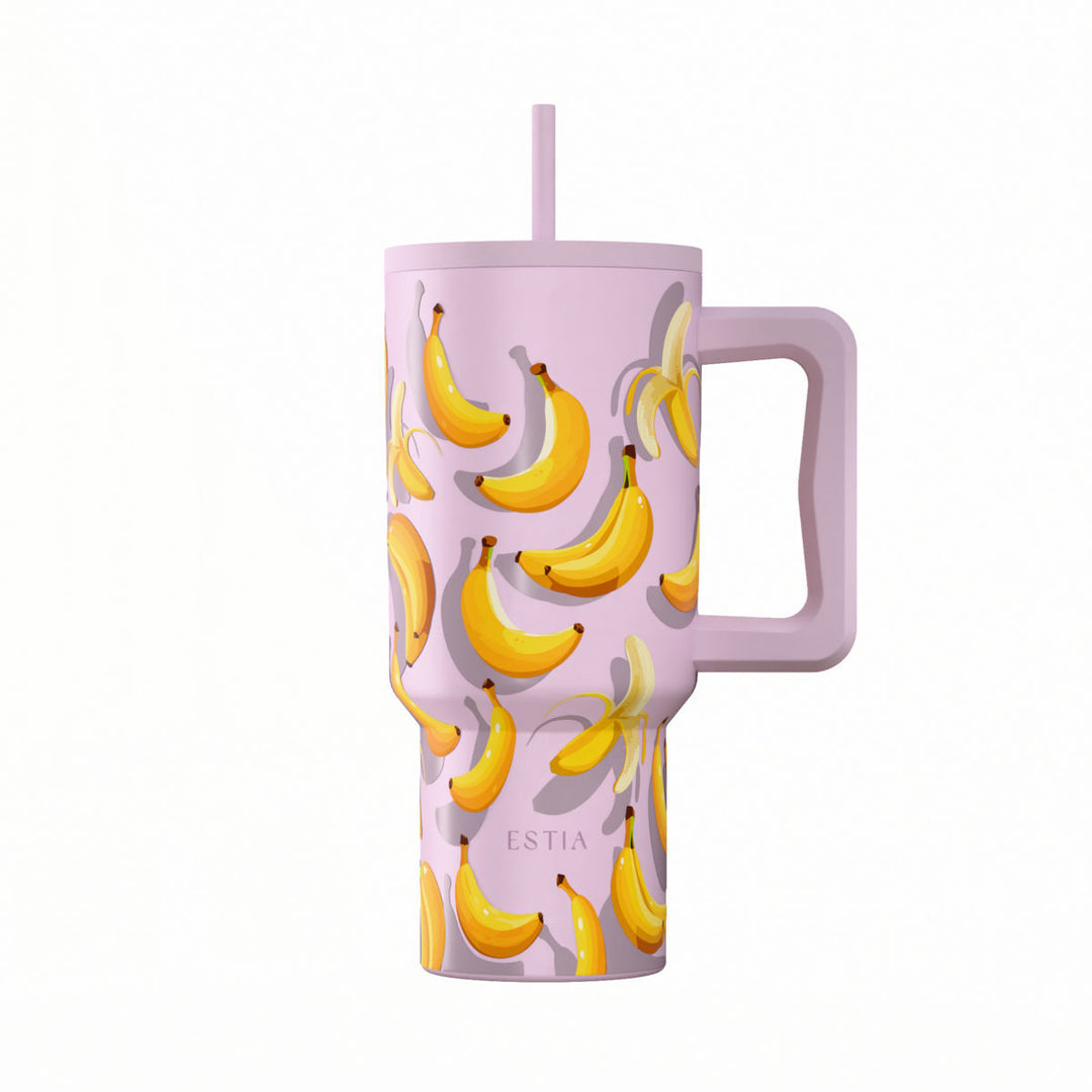 Estia Ποτήρι Θερμός Με Καλαμάκι & Χερούλι Save The Aegean Banana Mood Straw Tumbler