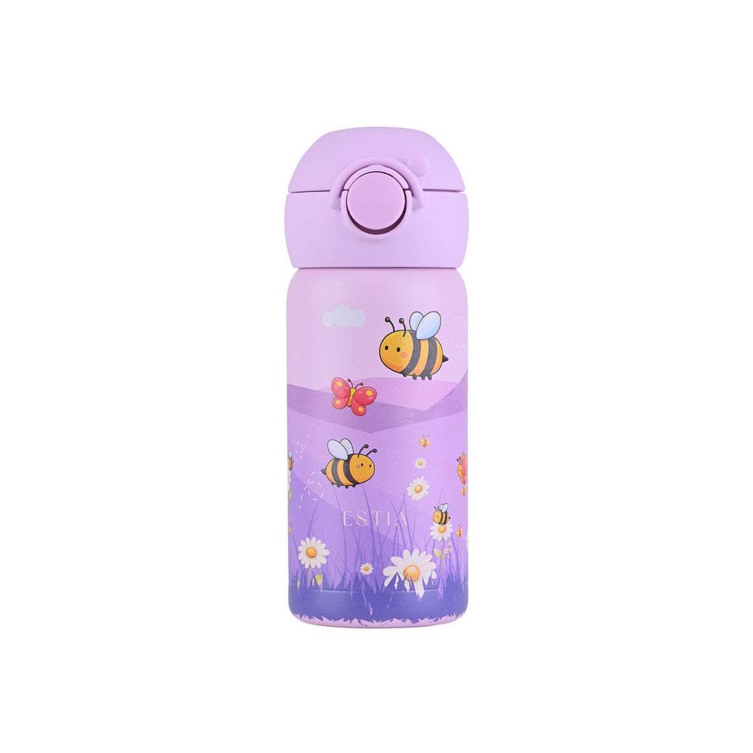 Estia Θερμός Παιδικό Με Καλαμάκι 350ml Μωβ Garden Friends