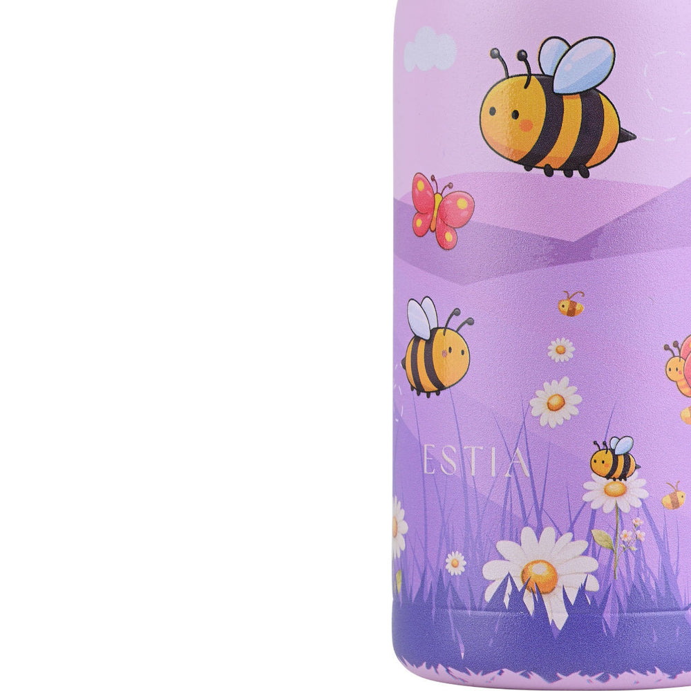 Estia Θερμός Παιδικό Με Καλαμάκι 350ml Μωβ Garden Friends