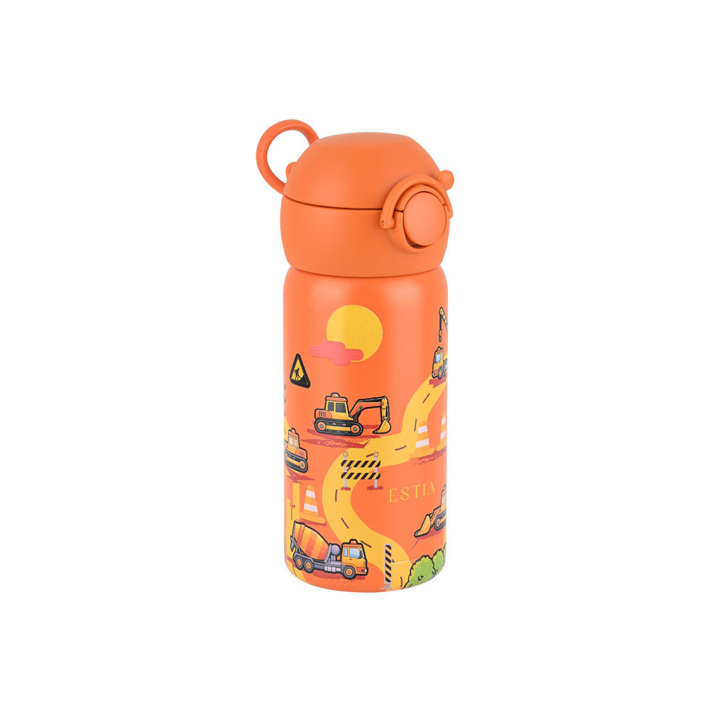 Estia Θερμός Παιδικό Με Καλαμάκι 350ml Πορτοκαλί The Big Build