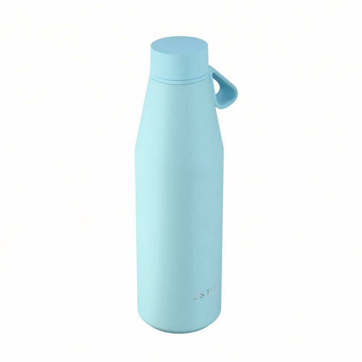 Γαλάζιο θερμός Flow 500ml Estia σε πλάγια όψη με ματ επιφάνεια και μίνιμαλ σχεδιασμό.