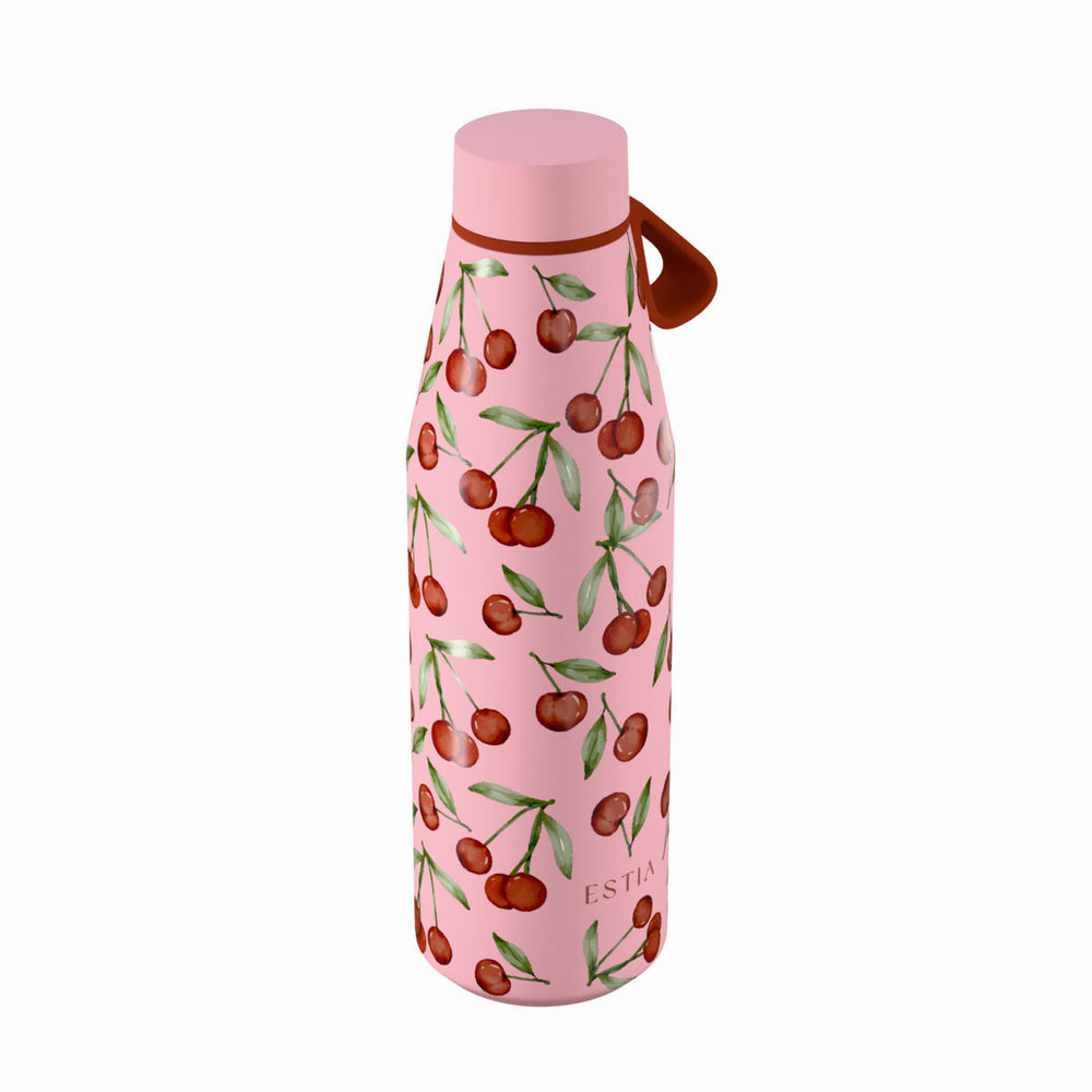 Estia Μπουκάλι Θερμός Flow 500ml Ροζ με Κερασάκια Save the Aegean Cherry Rose