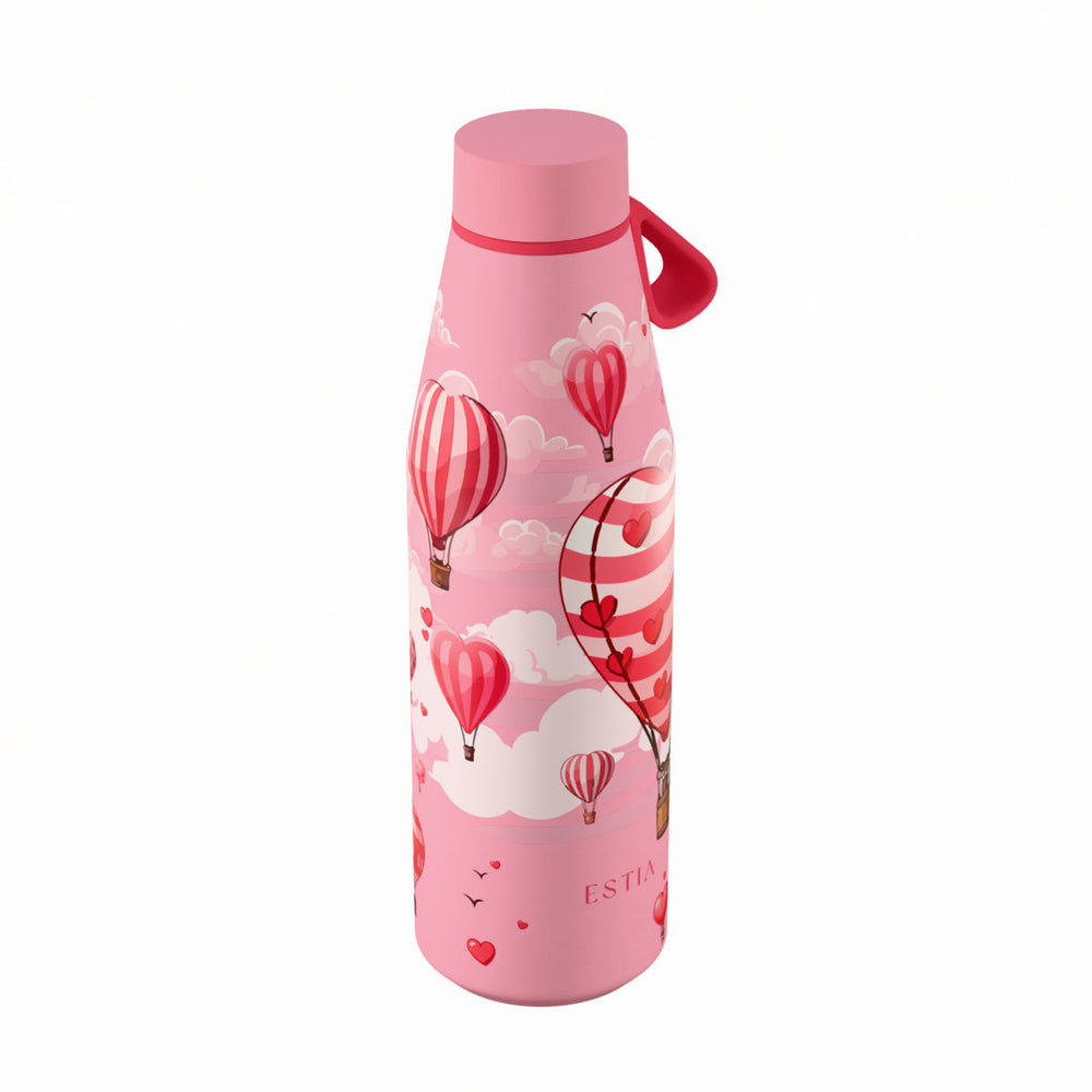 Estia Μπουκάλι Θερμός Flow 500ml Ροζ με Αερόστατο Save the Aegean Love Ascend