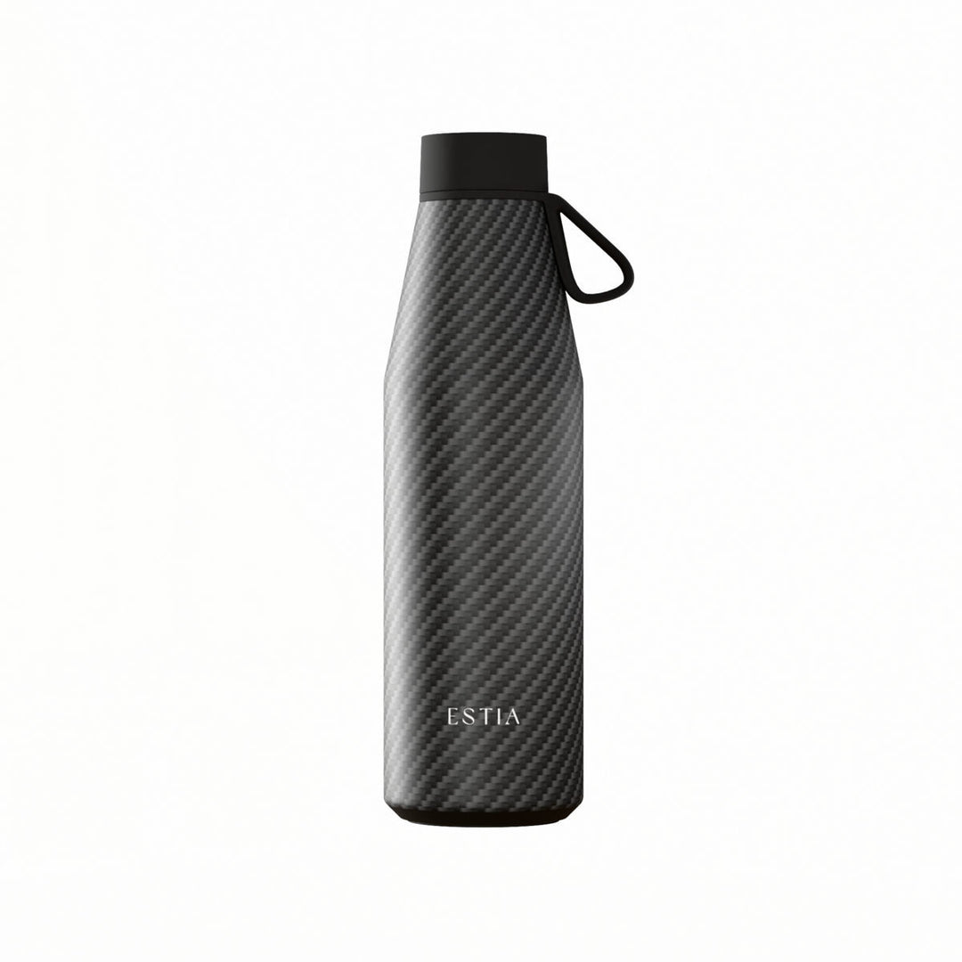 Estia Μπουκάλι Θερμός Flow 500ml Μαύρο με Σχέδιο Save the Aegean Carbon Fire