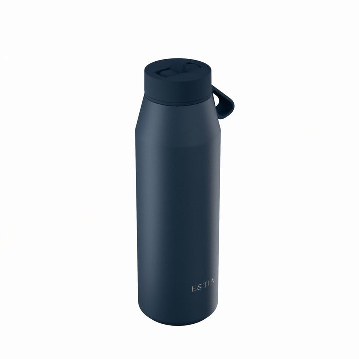Estia Μπουκάλι Θερμός με Καλαμάκι Pulse 800ml Μπλε Σκούρο Save the Aegean Indigo