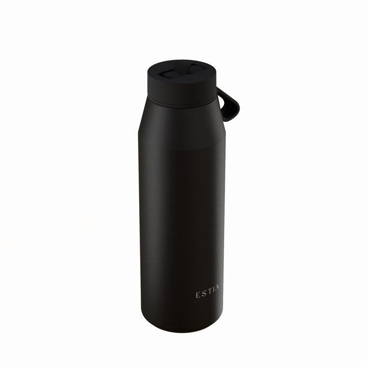 Estia Μπουκάλι Θερμός με Καλαμάκι Pulse 800ml Μαύρο Save the Aegean Void