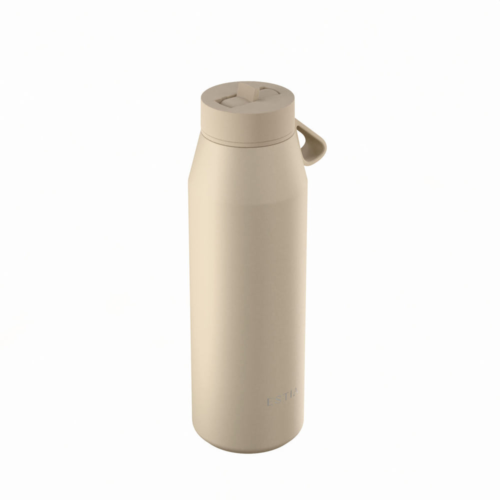 Estia Μπουκάλι Θερμός με Καλαμάκι Pulse 800ml Μπεζ Save the Aegean Dune