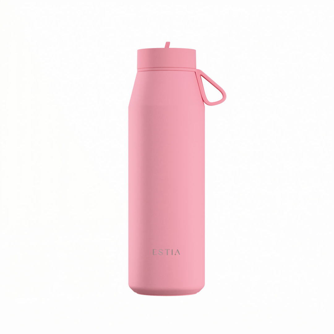 Estia Μπουκάλι Θερμός με Καλαμάκι Pulse 800ml Ροζ Save the Aegean Rose