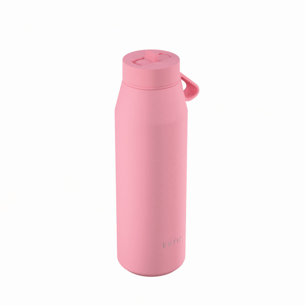 Estia Μπουκάλι Θερμός με Καλαμάκι Pulse 800ml Ροζ Save the Aegean Rose