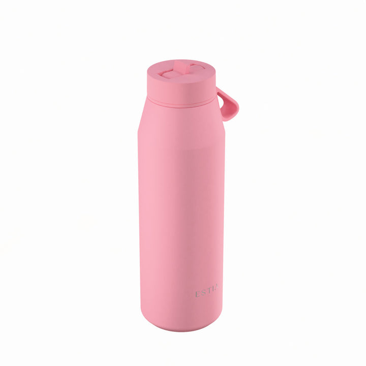 Estia Μπουκάλι Θερμός με Καλαμάκι Pulse 800ml Ροζ Save the Aegean Rose