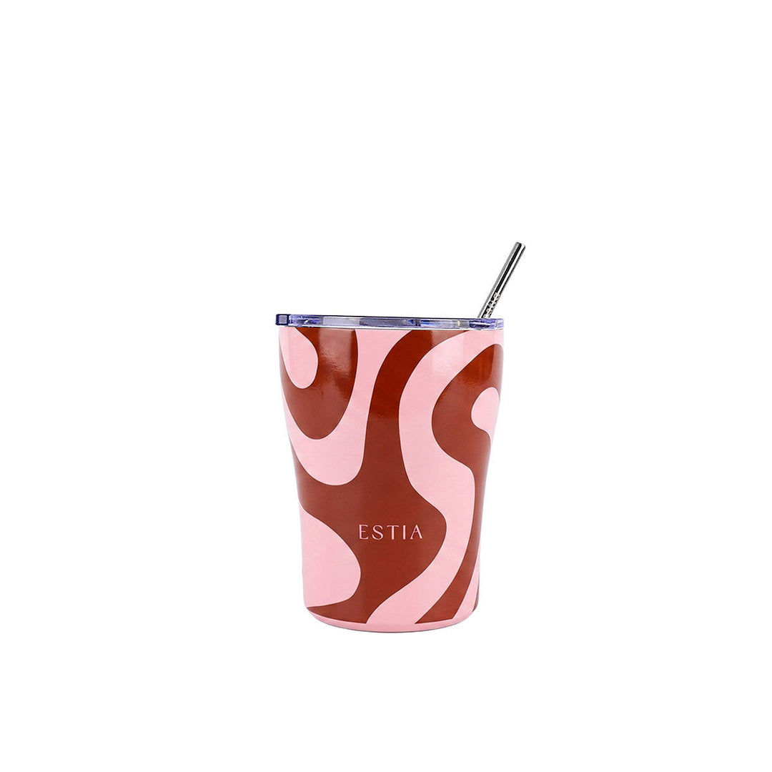Estia Ποτήρι Θερμός Save The Aegean 350ml Κοραλί-Ροζ Coffee Mug Coral Waves