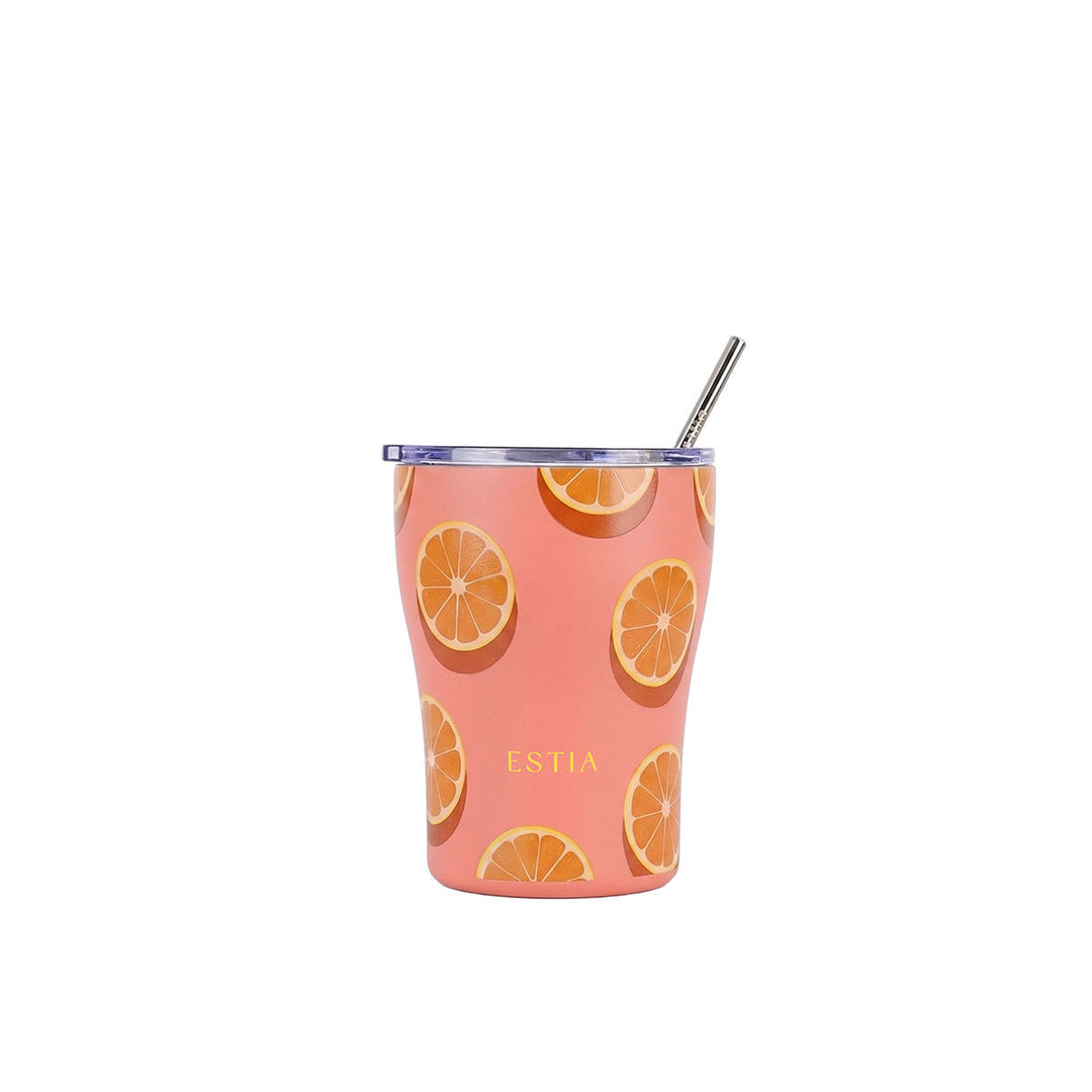 Estia Ποτήρι Θερμός Save The Aegean 350ml Κοραλί με Πορτοκάλια Coffee Mug Orange Pop