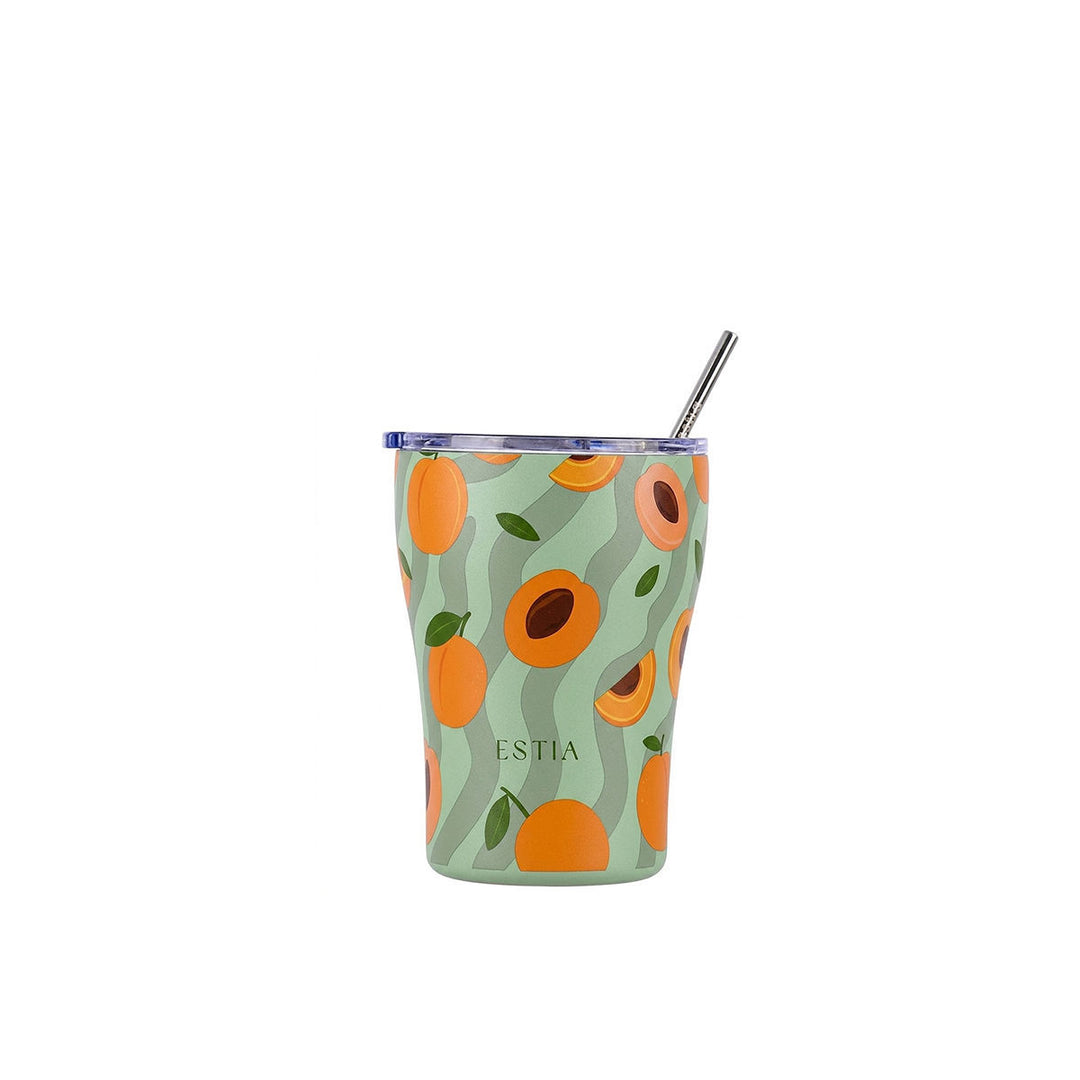 Estia Ποτήρι Θερμός Save The Aegean 350ml Πράσινο με Βερίκοκα Coffee Mug Peach Garden