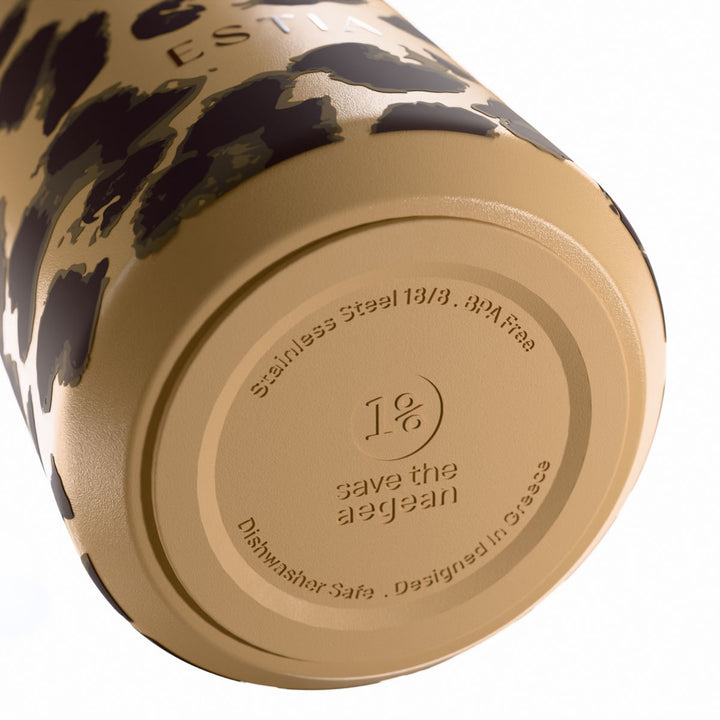 Αντιολισθητική βάση θερμός Flow Estia Save The Aegean 500ml Spotted Prowl από ανοξείδωτο ατσάλι 18/8 με σχεδίαση Save The Aegean.