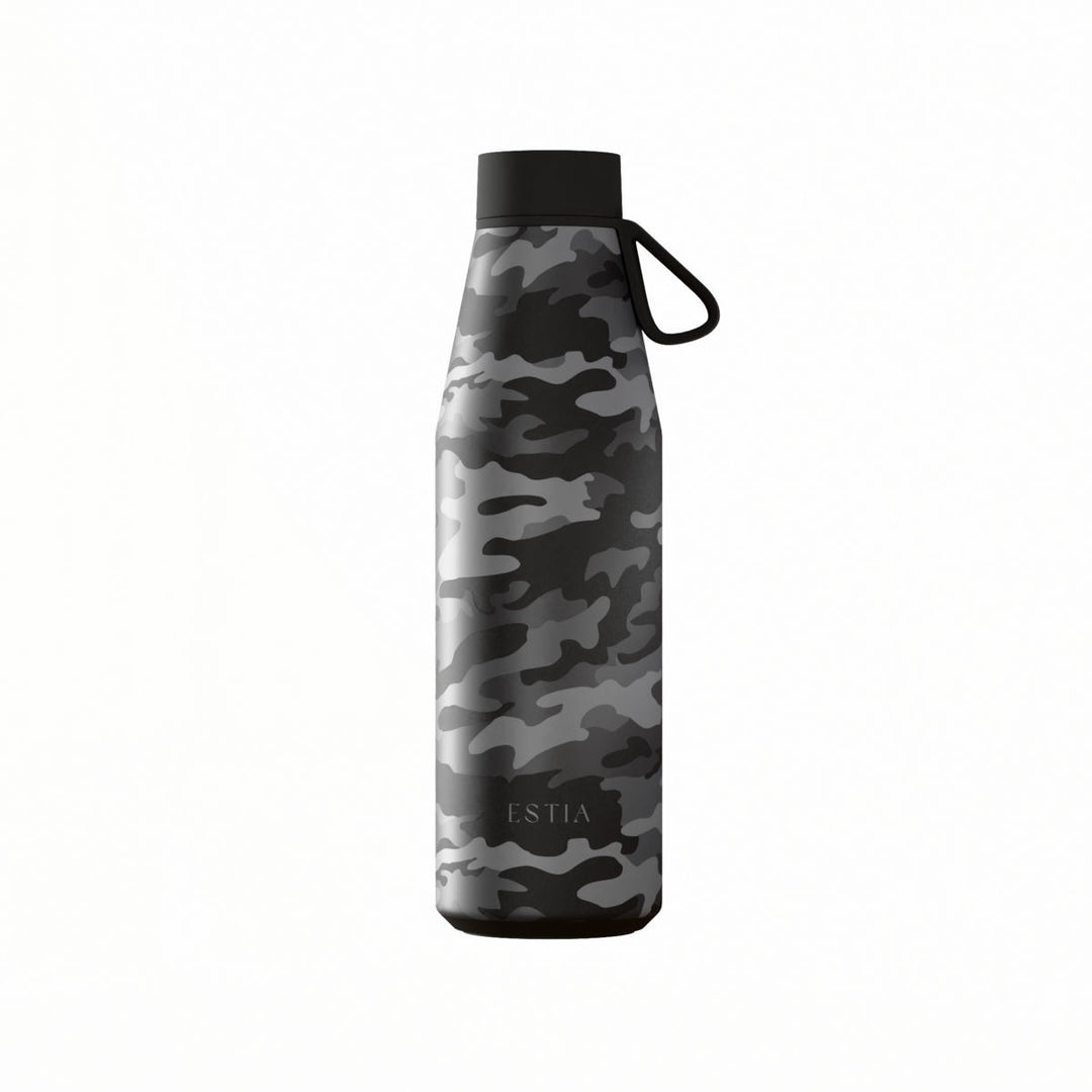 Estia Μπουκάλι Θερμός Flow 500ml Μαύρο-Γκρι Save the Aegean Dark Camo