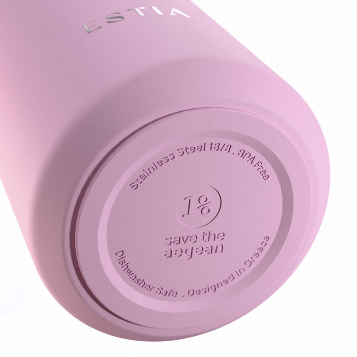 Estia Μπουκάλι Θερμός με Καλαμάκι Pulse 500ml Λιλά Save the Aegean Lavender