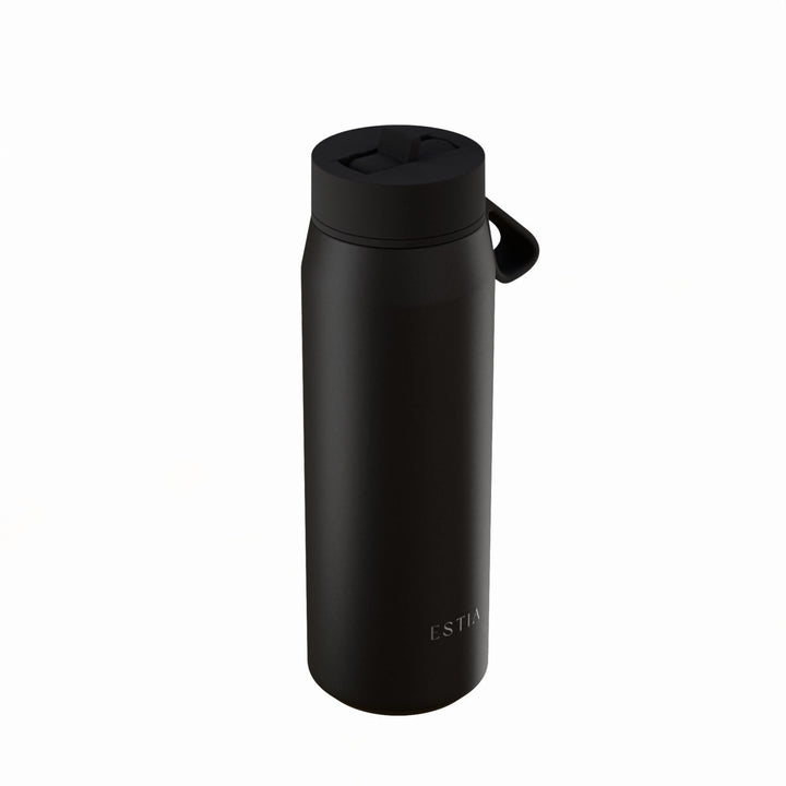 Estia Μπουκάλι Θερμός με Καλαμάκι Pulse 500ml Μαύρο Save the Aegean Void