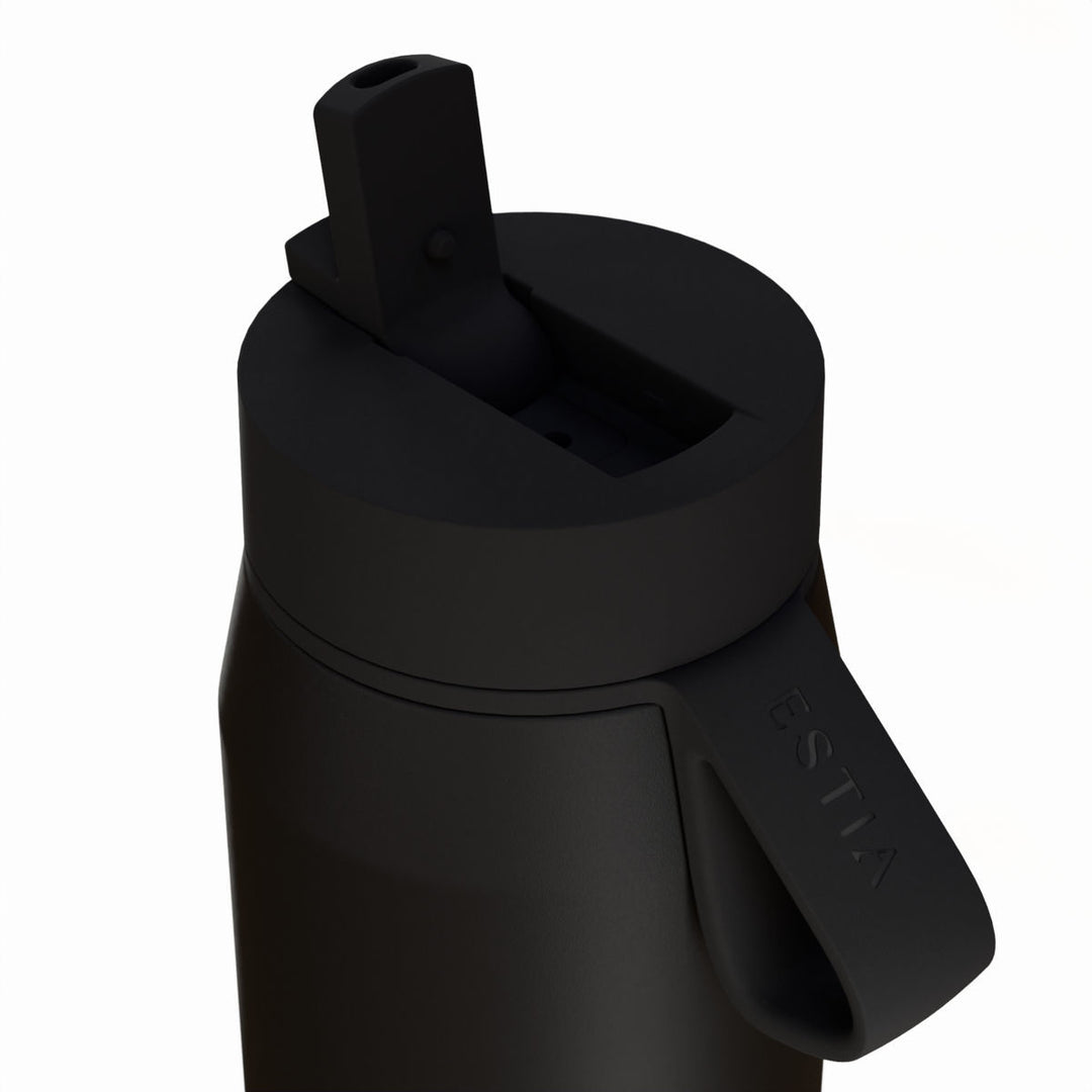 Estia Μπουκάλι Θερμός με Καλαμάκι Pulse 500ml Μαύρο Save the Aegean Void