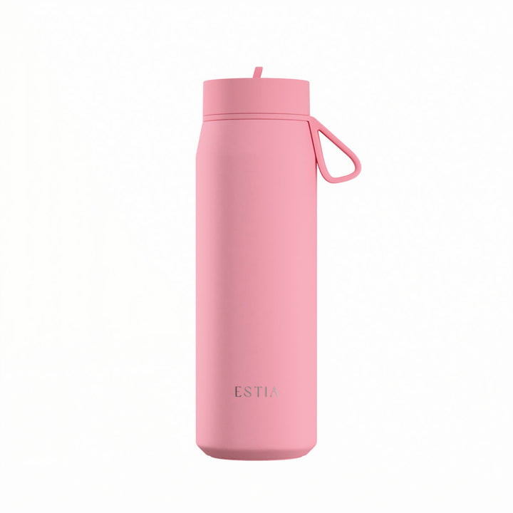 Estia Μπουκάλι Θερμός με Καλαμάκι Pulse 500ml Ροζ Save the Aegean Rose