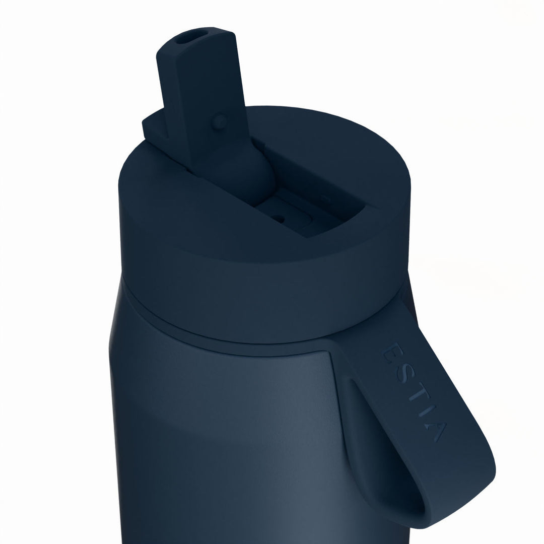 Estia Μπουκάλι Θερμός με Καλαμάκι Pulse 500ml Μπλε Σκούρο Save the Aegean
