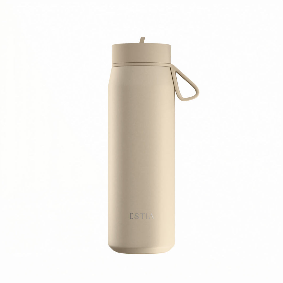 Estia Μπουκάλι Θερμός με Καλαμάκι Pulse 500ml Μπεζ Save the Aegean Dune