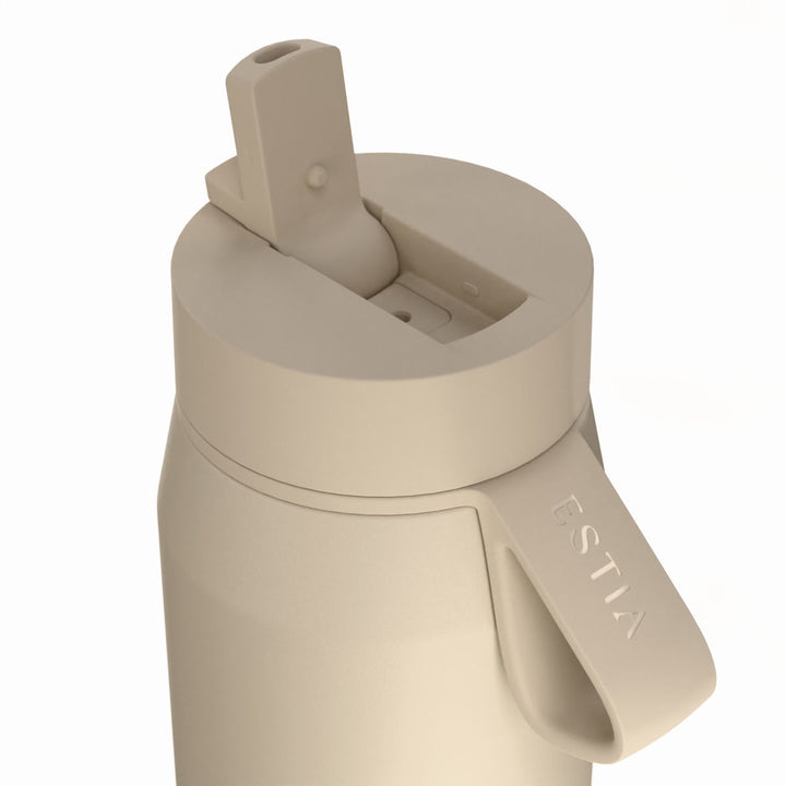 Estia Μπουκάλι Θερμός με Καλαμάκι Pulse 500ml Μπεζ Save the Aegean Dune