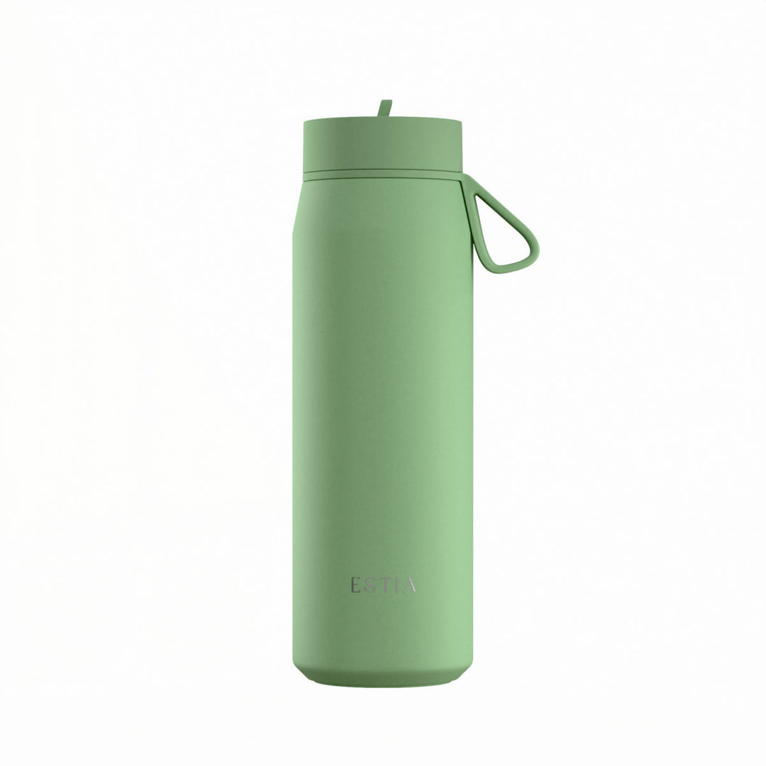 Estia Μπουκάλι Θερμός με Καλαμάκι Pulse 500ml Πράσινο Save the Aegean Pine