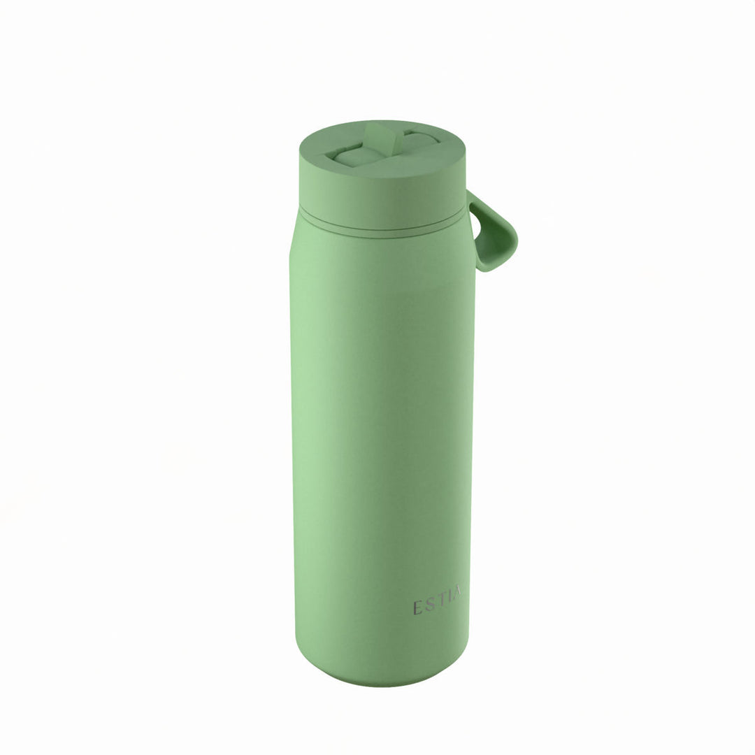Estia Μπουκάλι Θερμός με Καλαμάκι Pulse 500ml Πράσινο Save the Aegean Pine