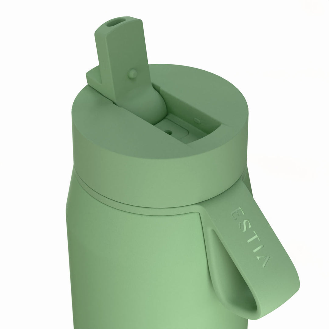 Estia Μπουκάλι Θερμός με Καλαμάκι Pulse 500ml Πράσινο Save the Aegean Pine
