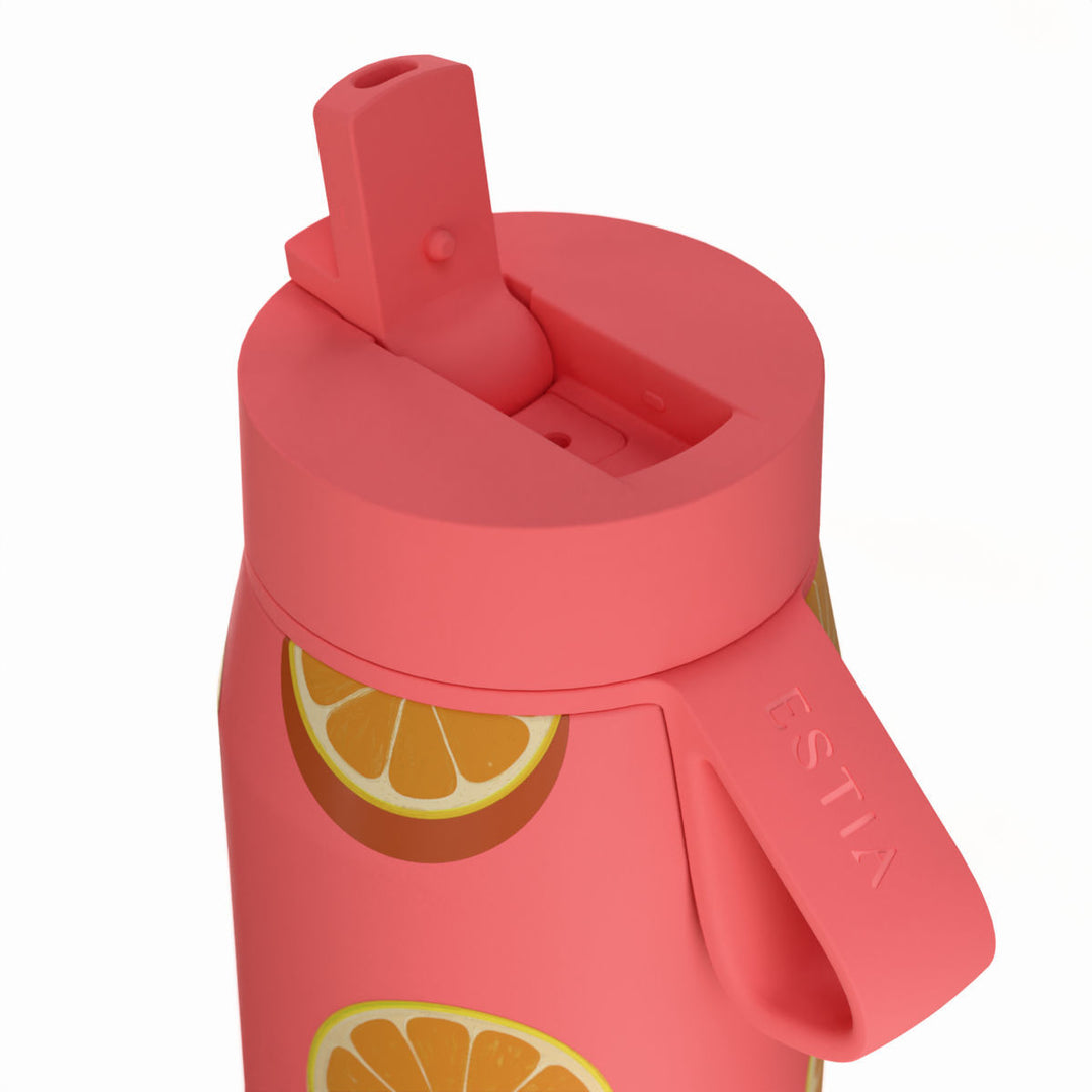 Estia Μπουκάλι Θερμός με Καλαμάκι Pulse 500ml Κοραλί Save the Aegean Orange Pop