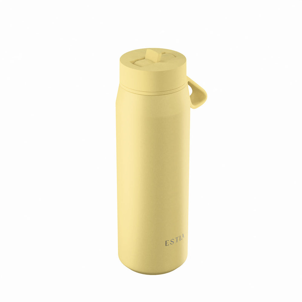 Estia Μπουκάλι Θερμός με Καλαμάκι Pulse 500ml Παστέλ Κίτρινο Save the Aegean Sunbeam