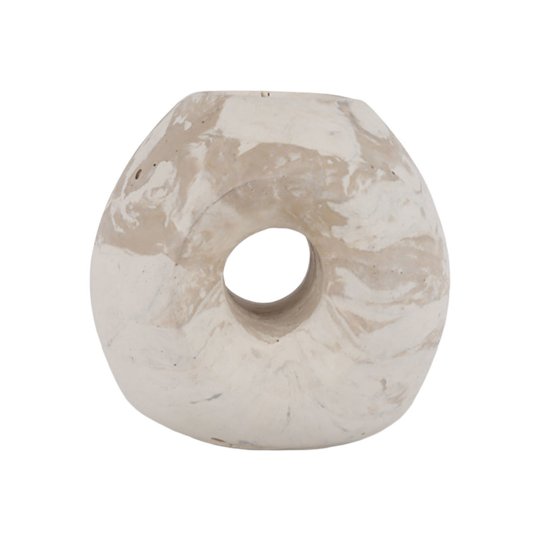 Τσιμεντένιο Κηροπήγιο Petra Κρεμ 10,5X8,5X10cm Estia