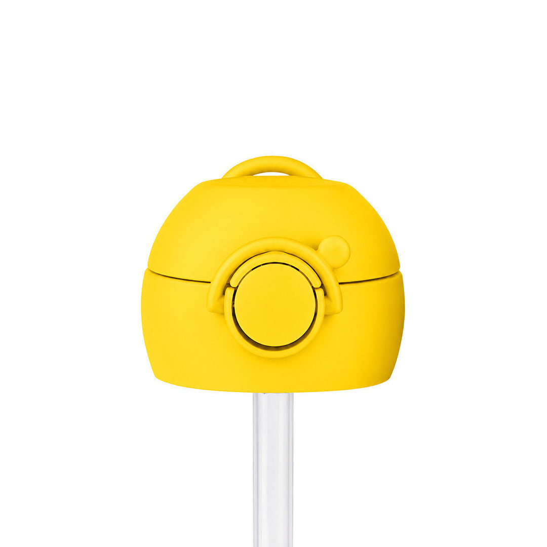 Ανταλλακτικό καπάκι με καλαμάκι Handy Bottle Estia AEK BC, κλειστή όψη με λαβή μεταφοράς και κλιπ ασφαλείας.